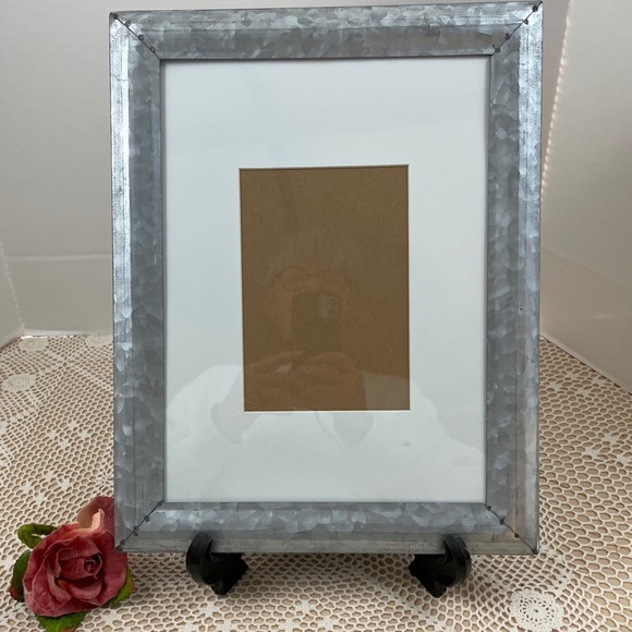 Hobby Lobby Accents Galvanized Metal Matted Pic Frame 1 X 14 Hangs